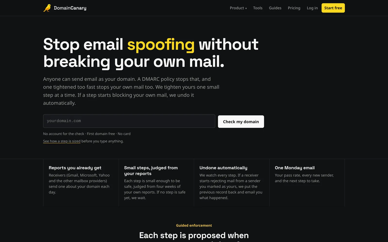 DomainCanary's email authentication product
