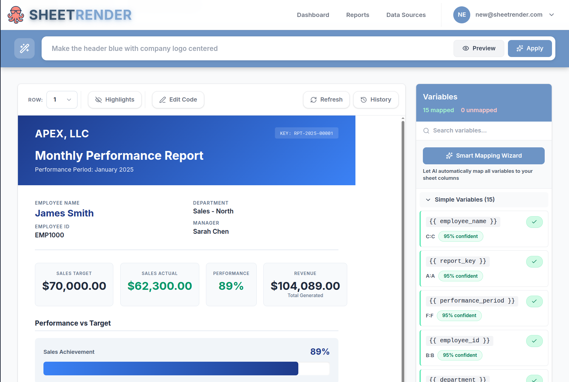 SheetRender Application Interface